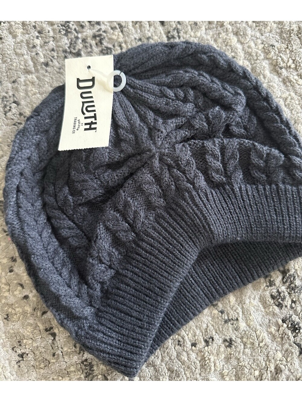 Duluth Trading Co Men's Gray Cable-Knit Beanie Hat One Size Winter Style